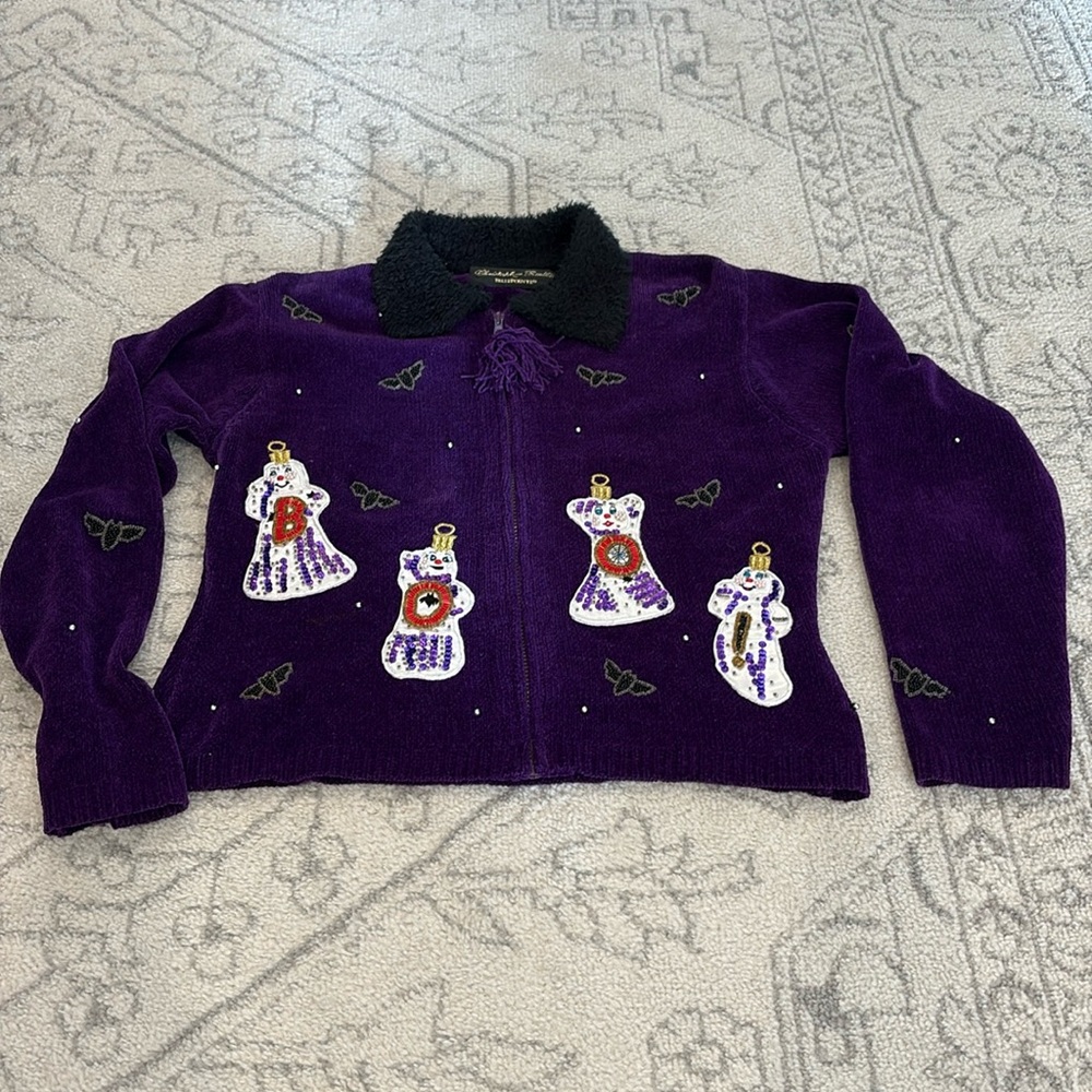 RARE Vtg Howl N' Boo Halloween Sweater Christopher Radko by BellePointe, Sz S